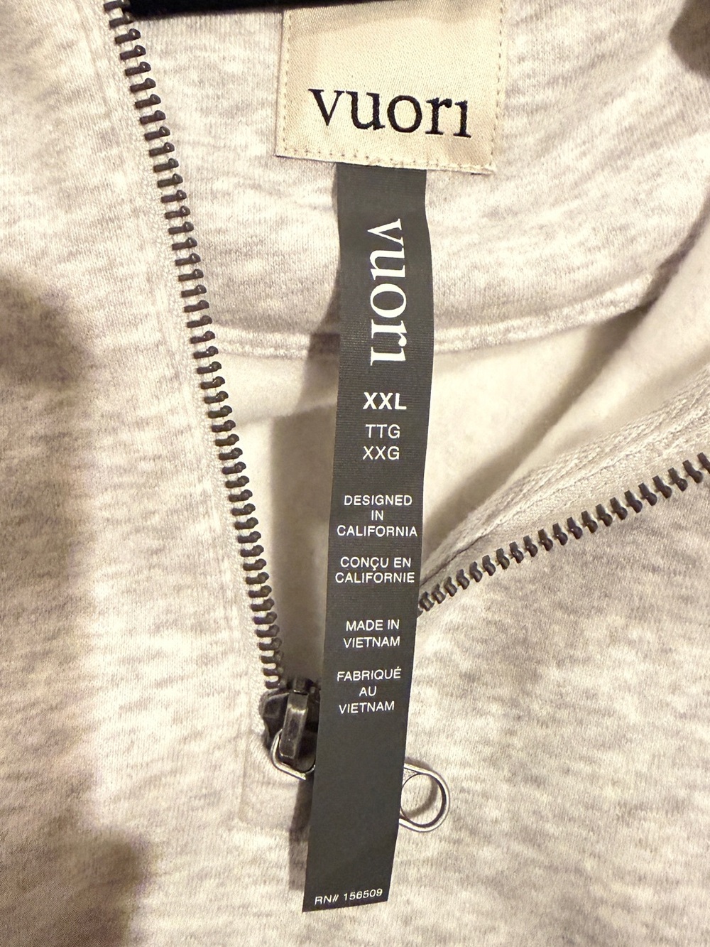 Vuori Light Heather Gray Quarter-Zip Pullover Hoodie - Picture 3 of 3